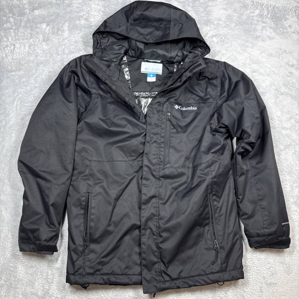Columbia Omni Tech Jacket Mens Small Black Lightweight Winter READ